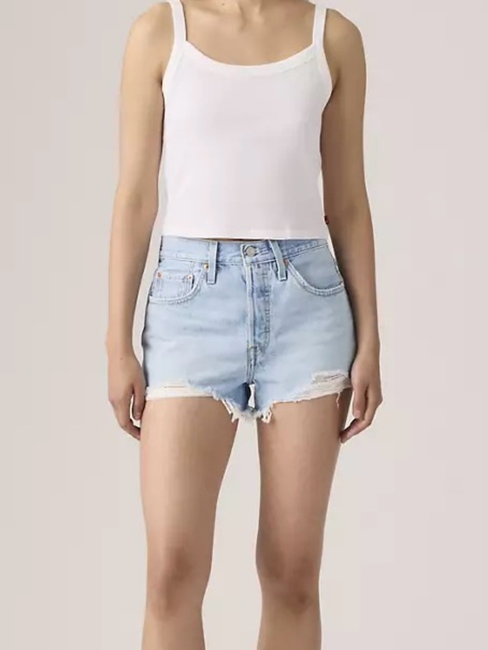 Levi's 501 W24 High-Rise Light Blue Denim Cutoff Shorts